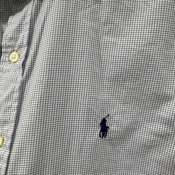 Polo Ralph Lauren Purple White Plaid Button Down Collared Shirt Size 16.5 32-33 - Picture 5 of 16